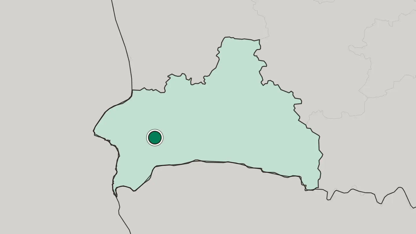 Map of Kobryn in Belarus