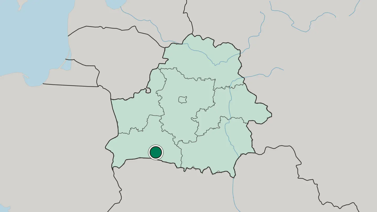 Map of Pinsk in Belarus