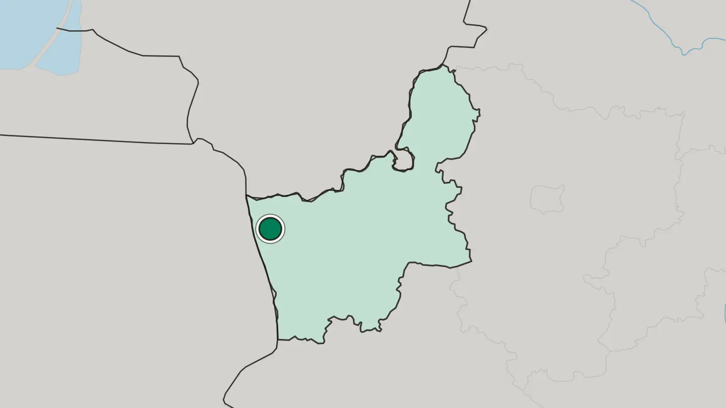 Map of Hrodna in Belarus