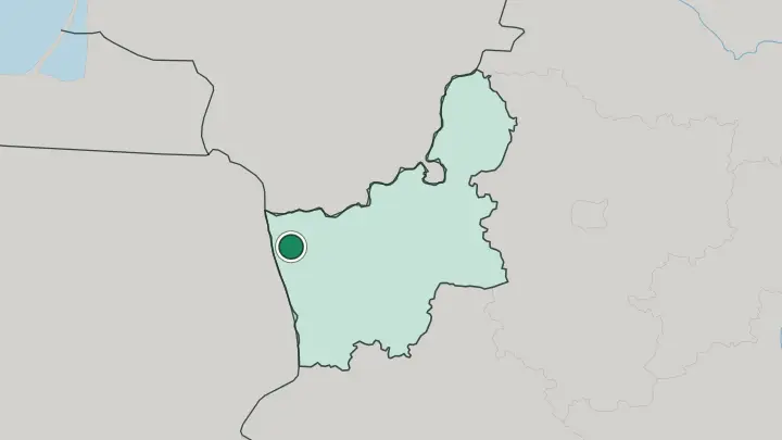 Map of Hrodna in Belarus