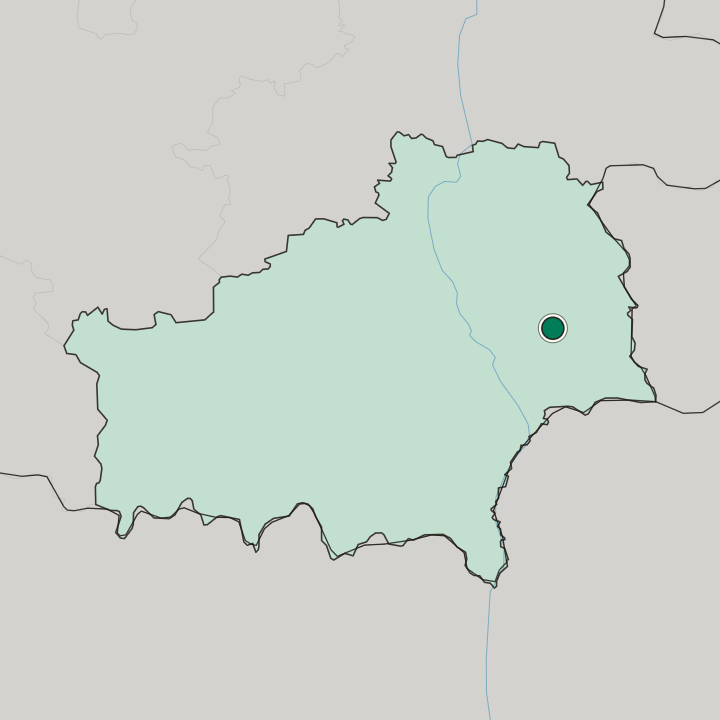 Map showing Homyel' — In Homyel’ Voblasc’