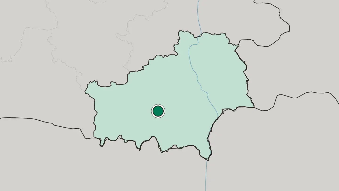 Map of Mazyr in Belarus