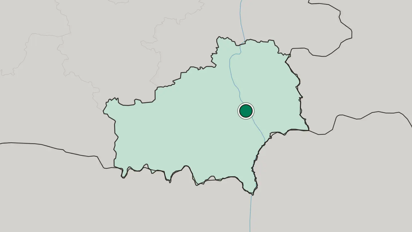 Map of Rechytsa in Belarus