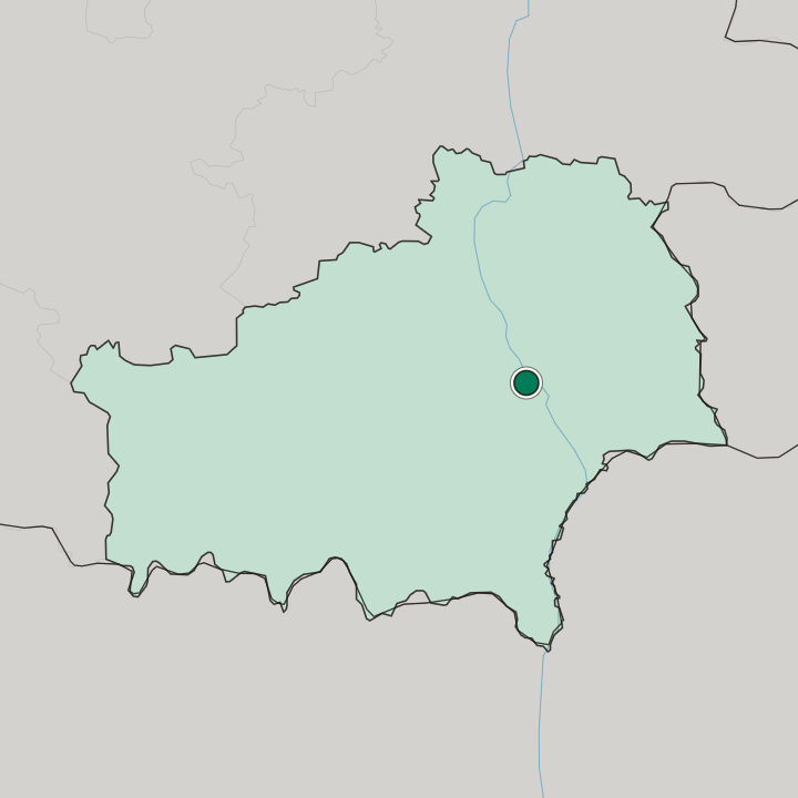 Map showing Rechytsa — In Homyel’ Voblasc’