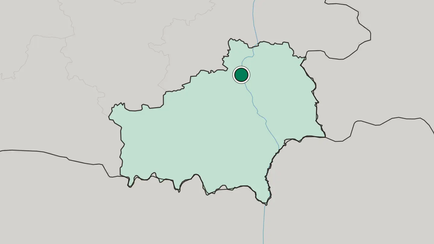 Map of Zhlobin in Belarus