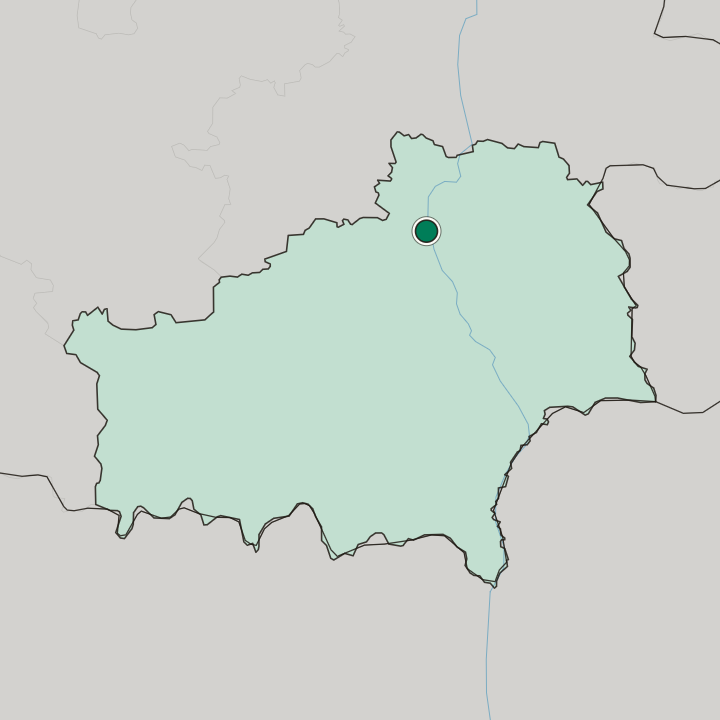 Map showing Zhlobin — In Homyel’ Voblasc’
