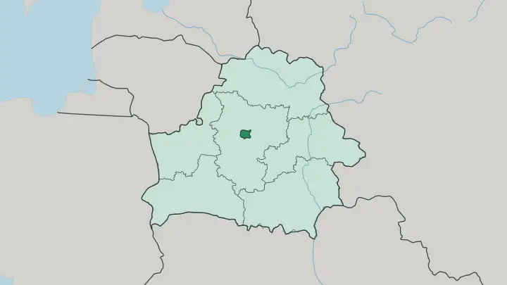 Map of Horad Minsk in Belarus