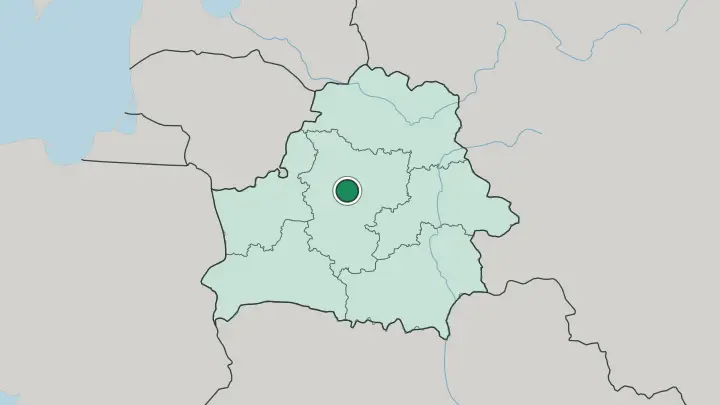 Map of Minsk in Belarus