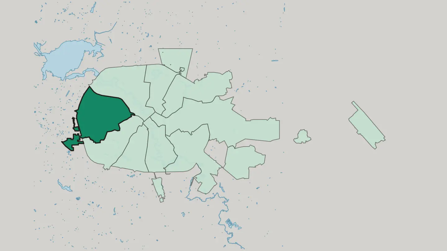 Map of Frunzyenski District in Minsk