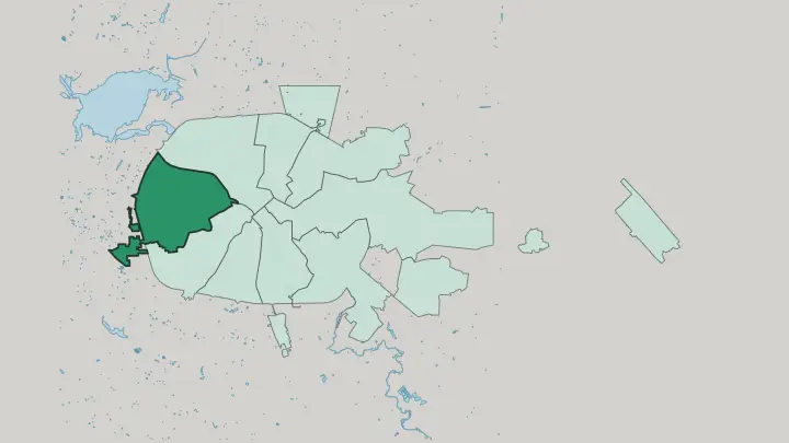 Map of Frunzyenski District in Minsk