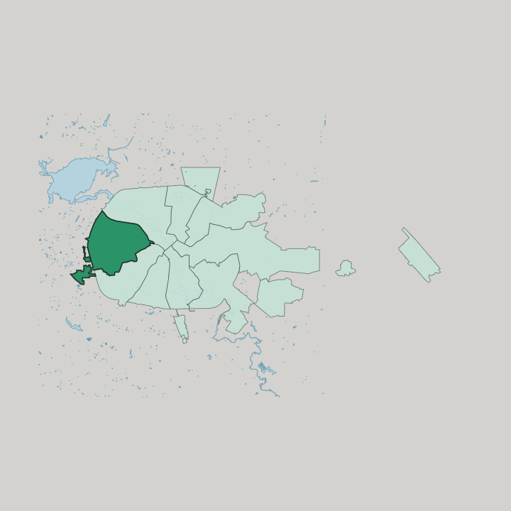 Map showing Frunzyenski District — In Minsk