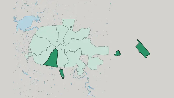 Map of Kastrychnitski District in Minsk