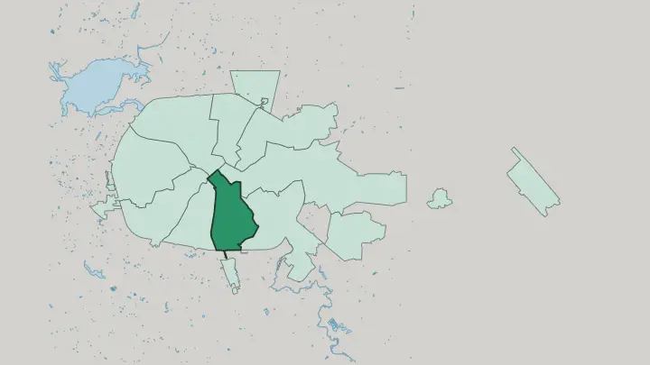 Map of Lyeninski District in Minsk