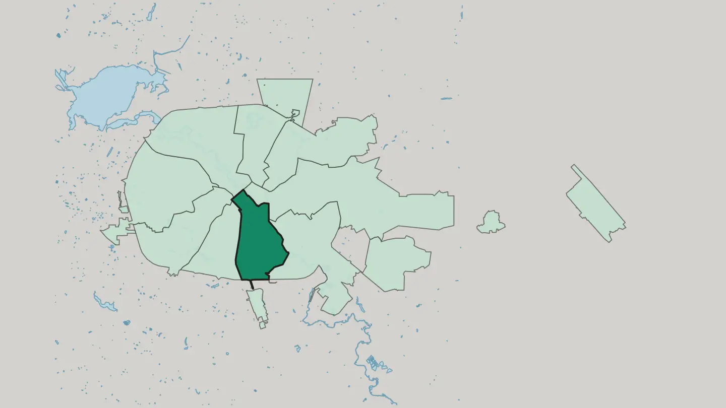 Map of Lyeninski District in Minsk