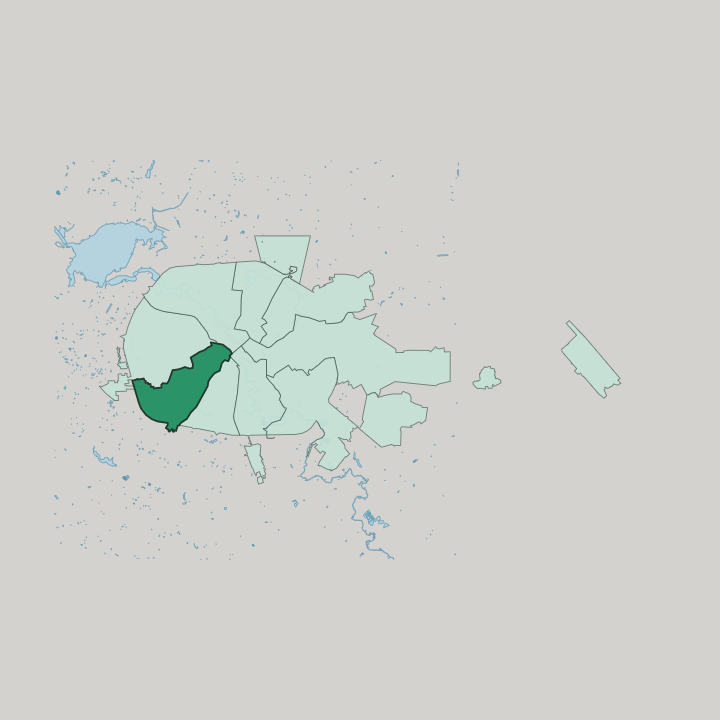 Map showing Maskowski District — In Minsk