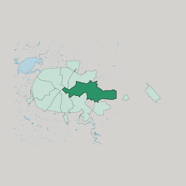 Map showing Partyzanski District — In Minsk