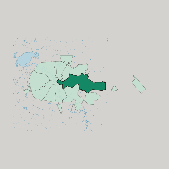 Map showing Partyzanski District — In Minsk