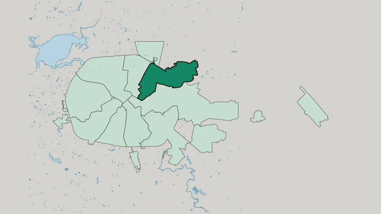 Map of Pyershamayski District in Minsk