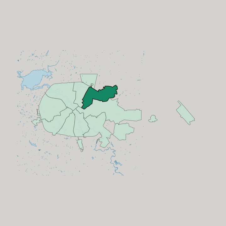 Map showing Pyershamayski District — In Minsk
