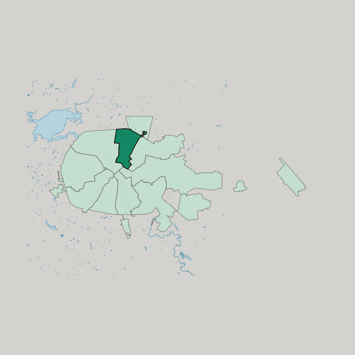 Map showing Savyetski District — In Minsk
