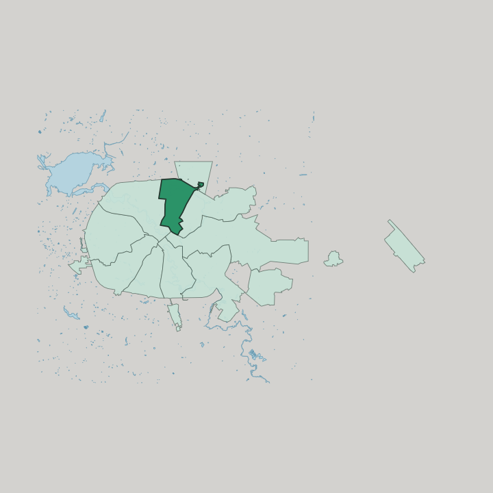Map showing Savyetski District — In Minsk