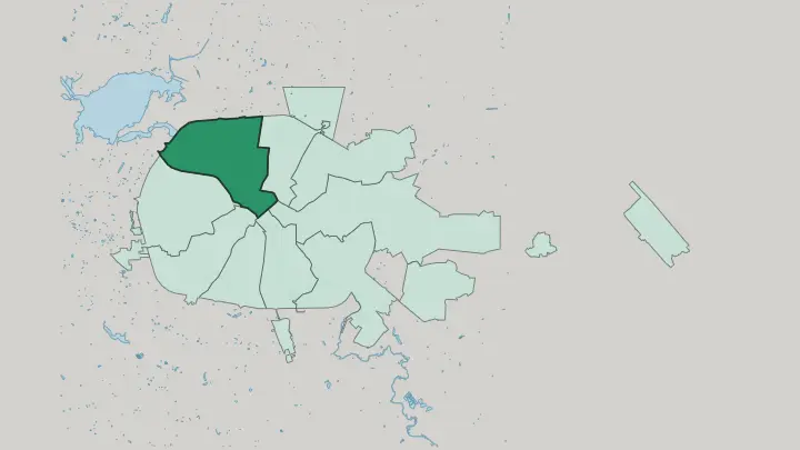 Map of Tsentralny District in Minsk
