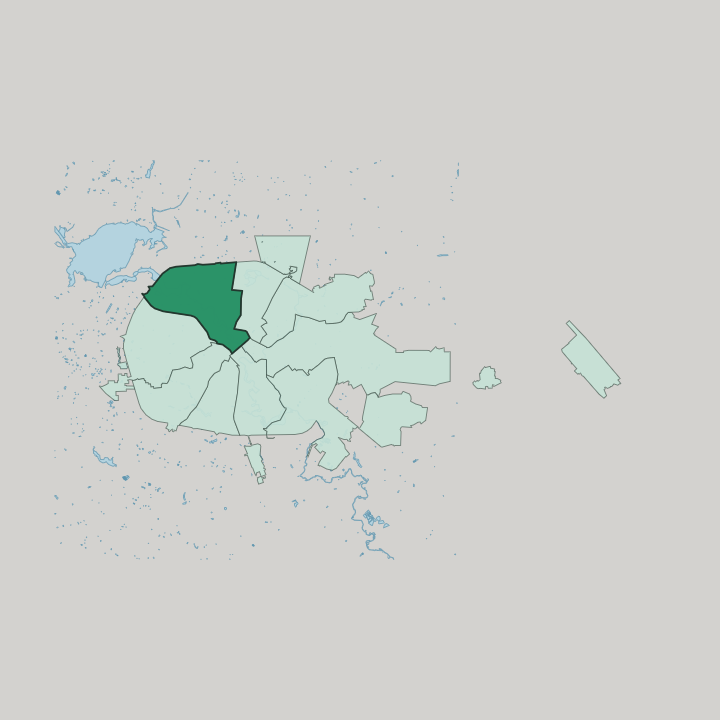 Map showing Tsentralny District — In Minsk