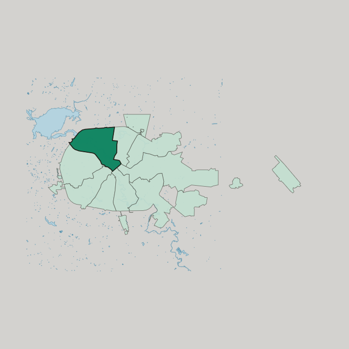 Map showing Tsentralny District — In Minsk