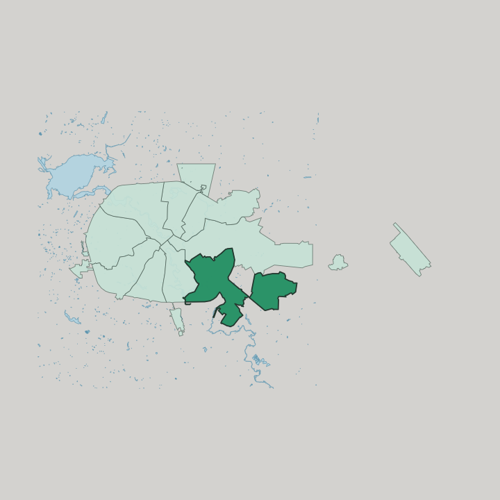 Map showing Zavodski District — In Minsk