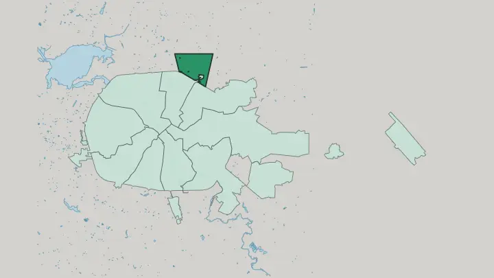 Map of Zialiony Luh in Minsk