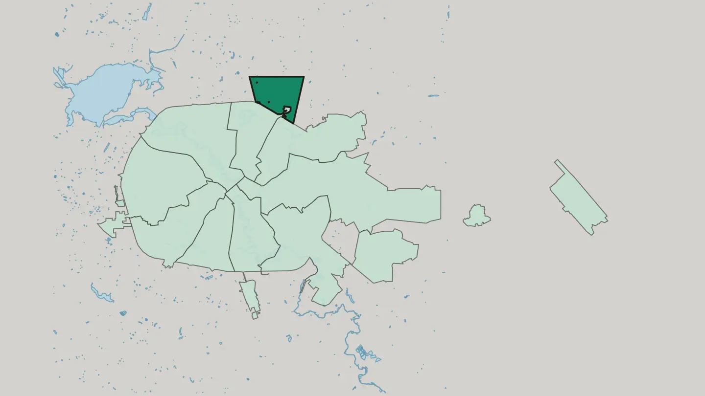 Map of Zialiony Luh in Minsk