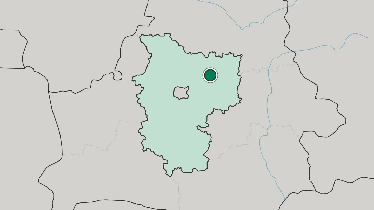 Map of Barysaw in Belarus