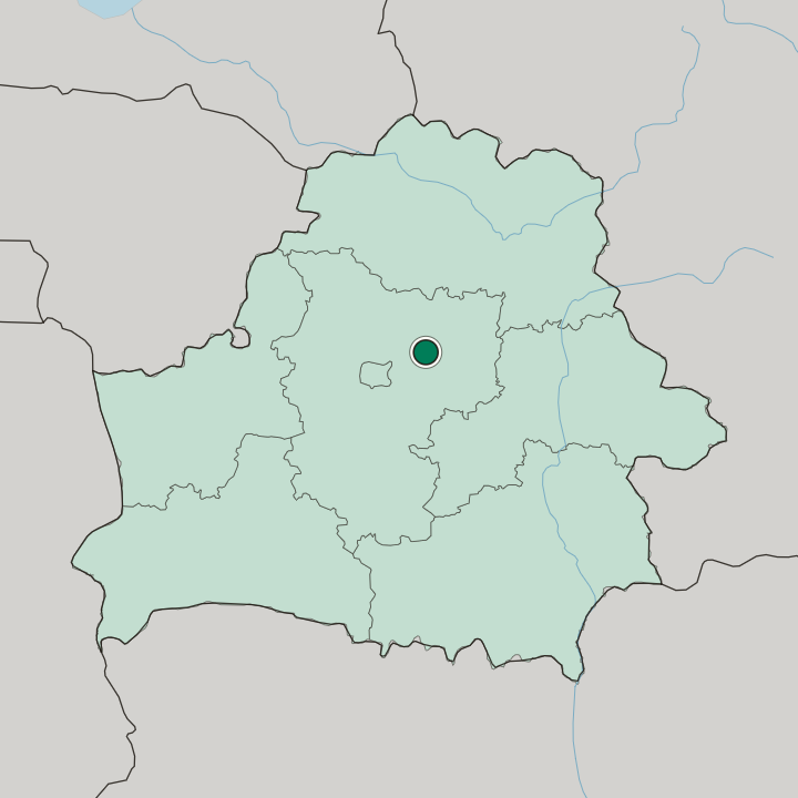 Map showing Horad Zhodzina — In Belarus