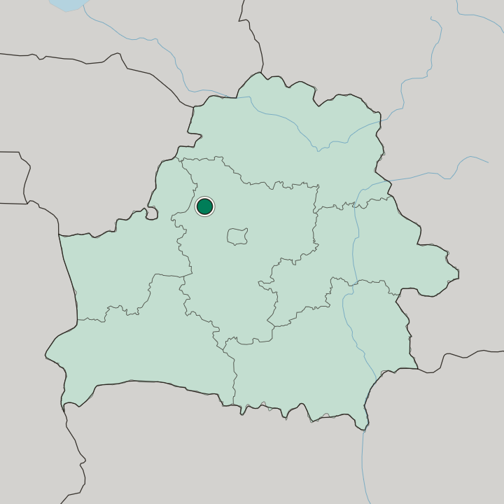 Map showing Maladziečna — In Belarus