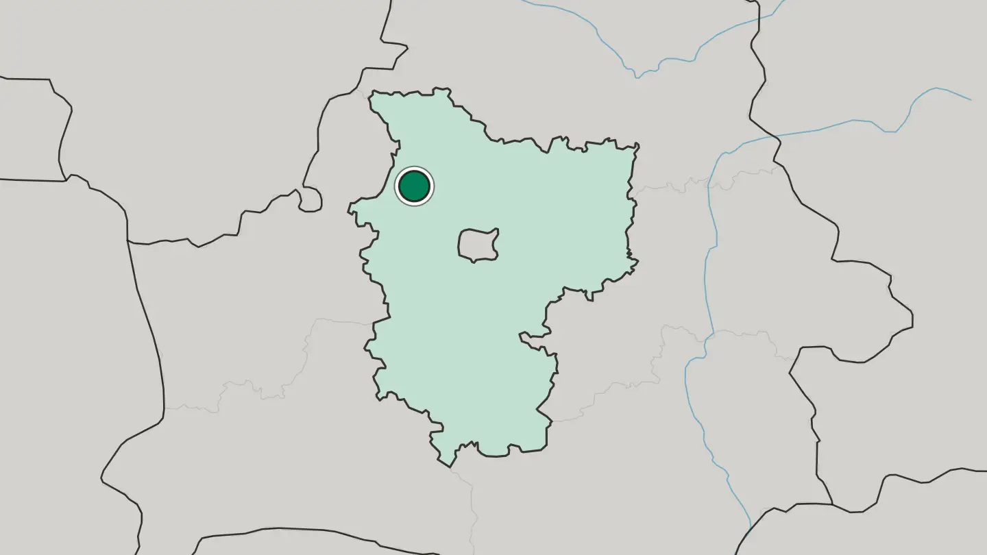 Map of Maladziečna in Belarus