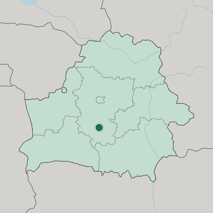 Map showing Slutsk — In Belarus