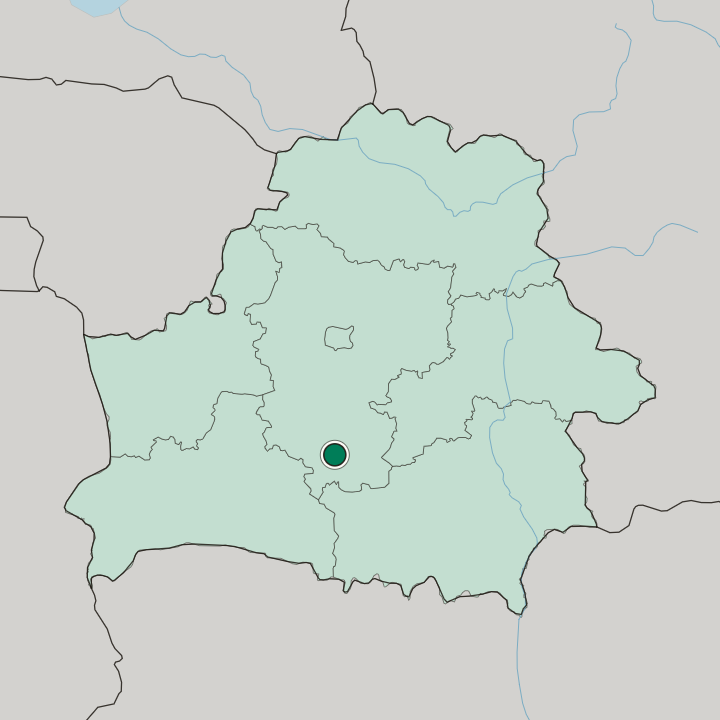 Map showing Soligorsk — In Belarus
