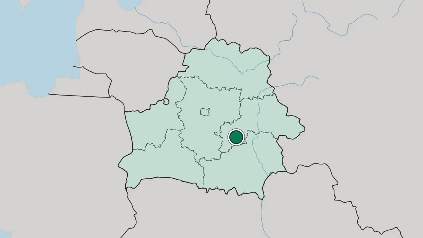 Map of Bobruysk in Belarus