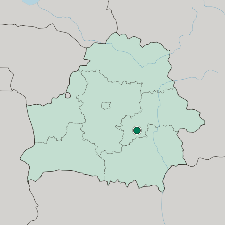 Map showing Bobruysk — In Belarus