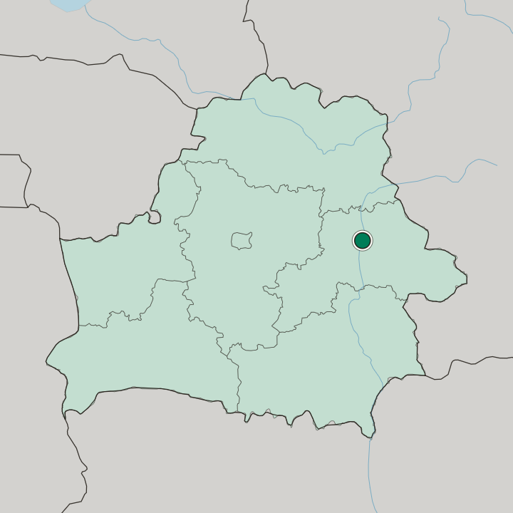 Map showing Mahilyow — In Belarus