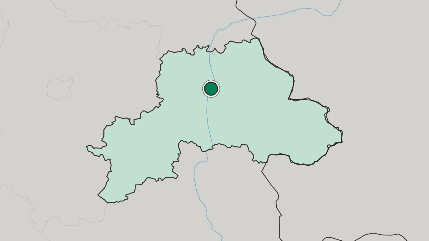 Map of Mahilyow in Belarus