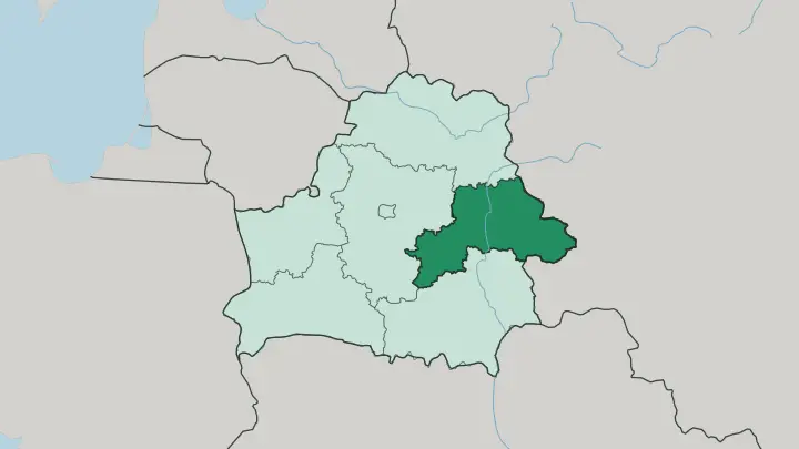 Map of Mogilyov Oblast in Belarus