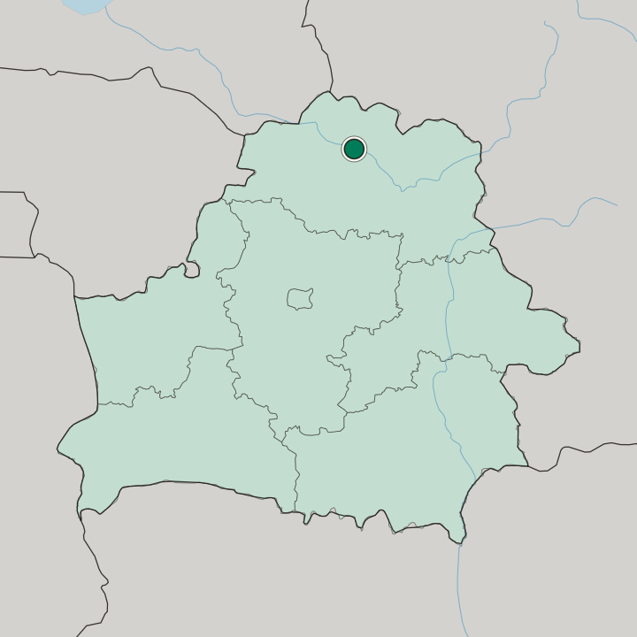 Map showing Novopolotsk — In Belarus