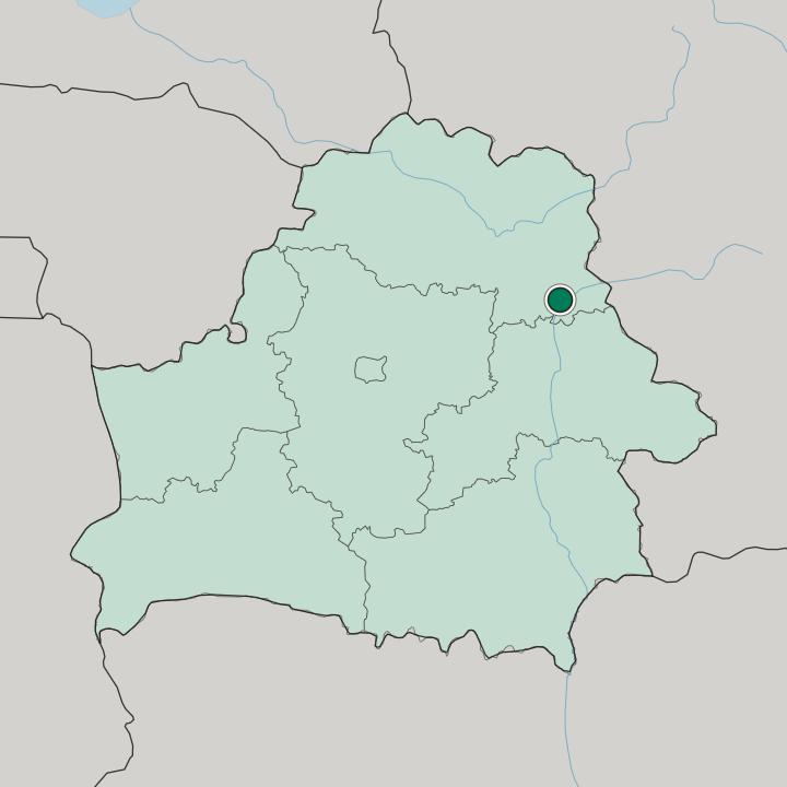 Map showing Orsha — In Belarus