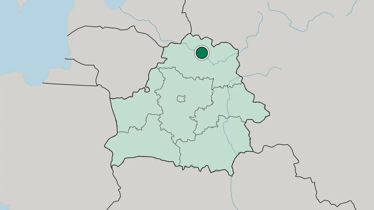 Map of Polotsk in Belarus