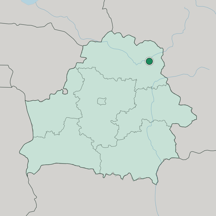 Map showing Vitebsk — In Belarus