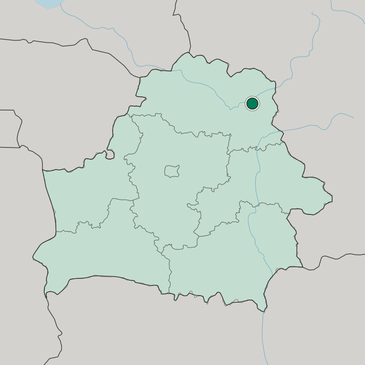 Map showing Vitebsk — In Belarus