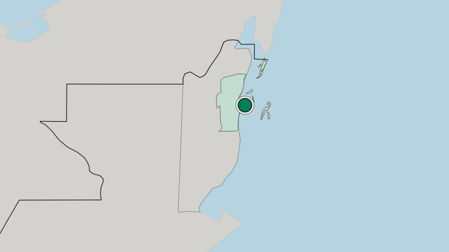 Map of Belize City in Belize