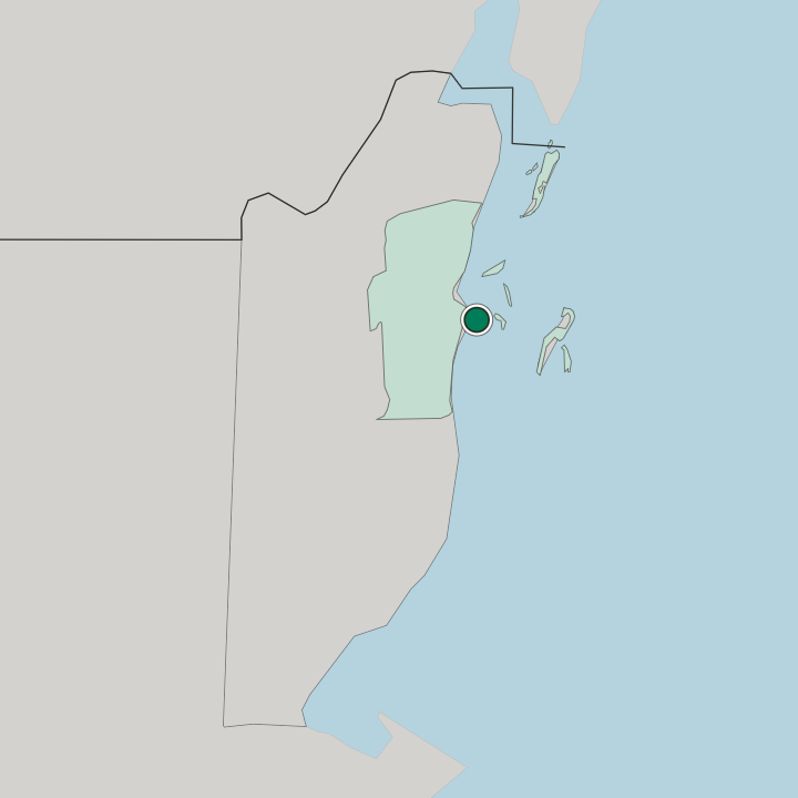 Map showing Belize City — In Belize