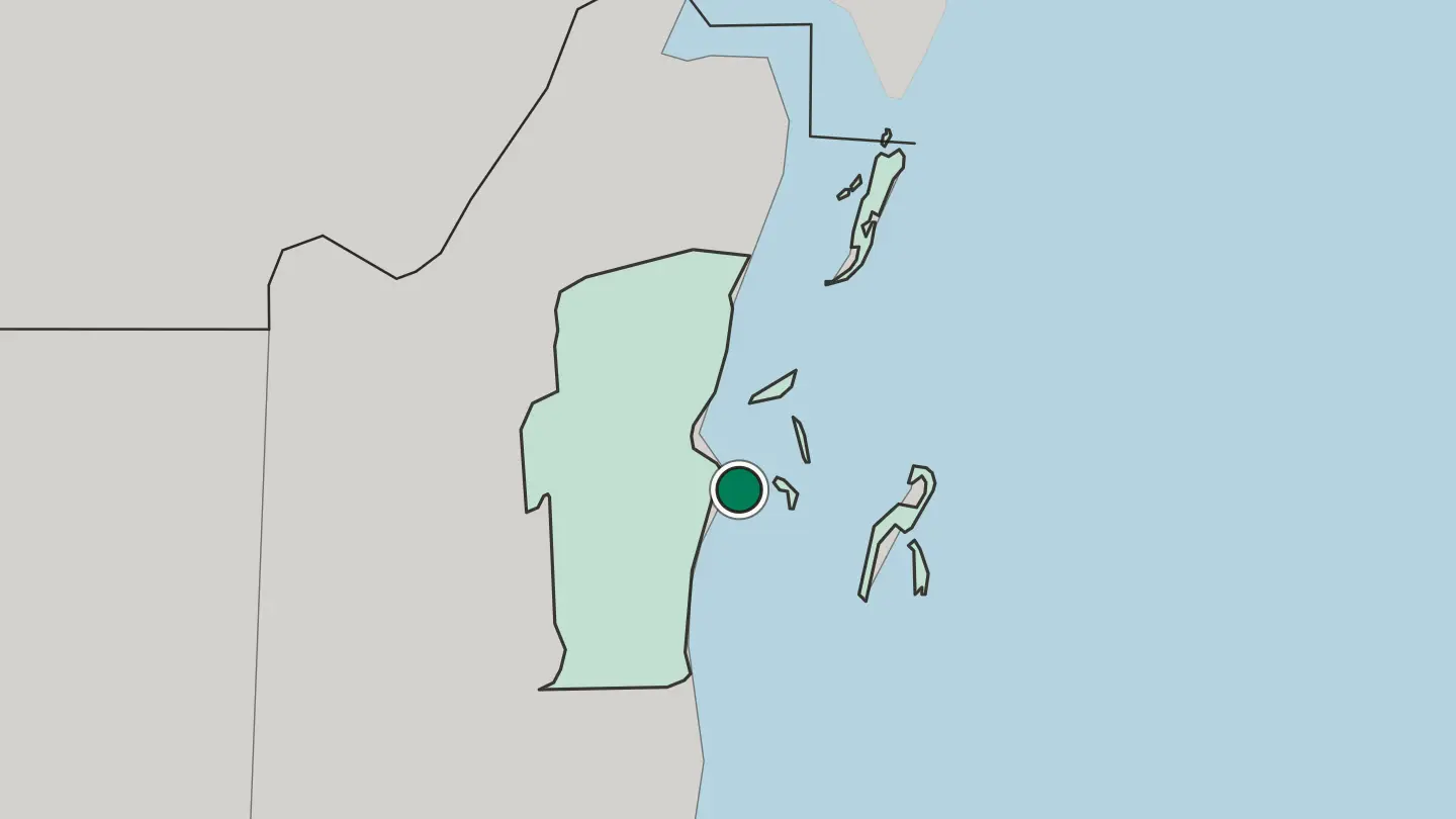 Map of Belize City in Belize